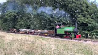 Bagnall 0-4-0ST “Woto” on tipper wagons at the Amerton Railway Staffordshire