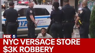 NYC crime: $3K worth of luxury bags, jewelry stolen from Versace store
