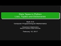Data Types in Python - Lists, Tuples, and Dictionaries