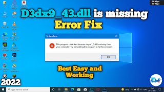 How to fix d3dx9_43.dll missing on windows 10 2022 | Tech MatriX