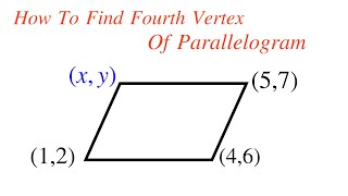 How To Find Fourth Vertex Of Parallelogram || Coordinate Geometry Solved Problem