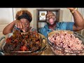 ITS MY BIRTHDAY TODAY!| JAMAICAN OXTAILS AND RICE AN PEAS| MUKBANG EATING SHOW!