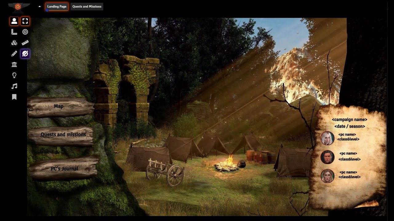 Camp Landing Page - Animated Interactive (for Foundry VTT And Other ...