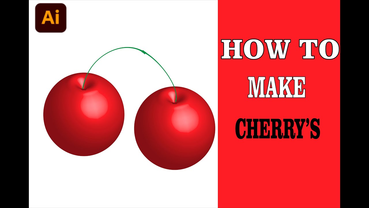 Cherry Fruit Illustration In Adobe Illustrator Vector Art Youtube