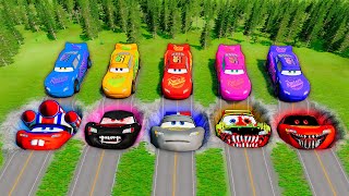 Mega Pixar Cars Pit Transform Lightning McQueen Into Evil Mcqueen! BeamNG.Drive