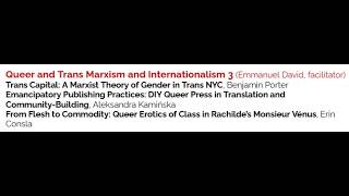Queer and Trans Marxism and Internationalism 3 (audio recording)
