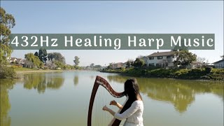 (1 Hour) 432Hz Uplift Your Vibrations, Healing Harp Music for Meditation, Sleep, Relaxation