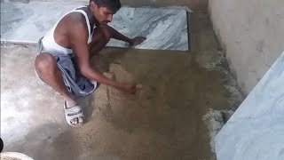 how to install 2x1.5 granite pice-install with sand and cement