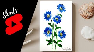 Beautiful And AWESOME Flower Painting #Shorts Round Brush Acrylic Painting