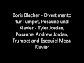 Blacher Divertimento fur Trumpet, Posaune und Klavier