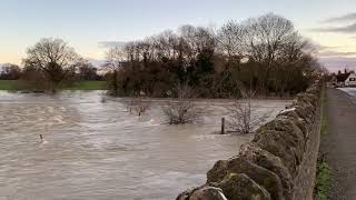 River Great Ouse floods at Turvey, Christmas Day 2020 - North