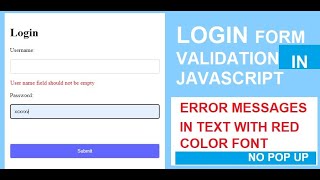 Login Form Validation In JavaScript