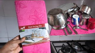 Microfiber Dish Drying Mat || பாத்திரம் கழுவி வைத்தால் தண்ணீரை உறிஞ்ச கூடிய மேட்.