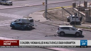 3 children, 1 woman dead after multi-vehicle crash in Brampton