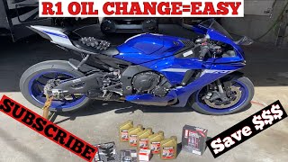 2015-2023 Yamaha R1 Oil Change Or First Service DIY.  Save $