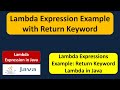 Lambda Expression Example with Return Keyword | Lambda expression in Java | Java Lambda expressions
