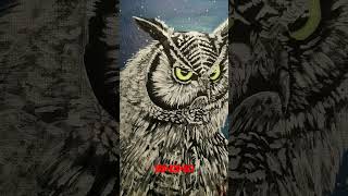 [On The Hunt]                     Artist 》VIII•XIX•XCI. #owl #artist #painter #painting #art #birds