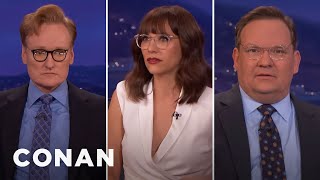 Conan & Andy Try On Rashida Jones’ Glasses | CONAN on TBS