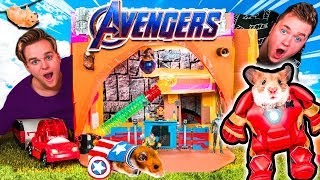 AVENGERS Endgame HAMSTER BOX FORT! 🐹 Animal Avengers