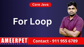 Introduction to For loop | By Srinivas | Ameerpet Technologies