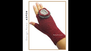 Pure Alpaca Fingerless Gloves in Raspberry - Design Name: Aspen