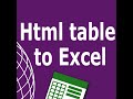 Html table to Excel