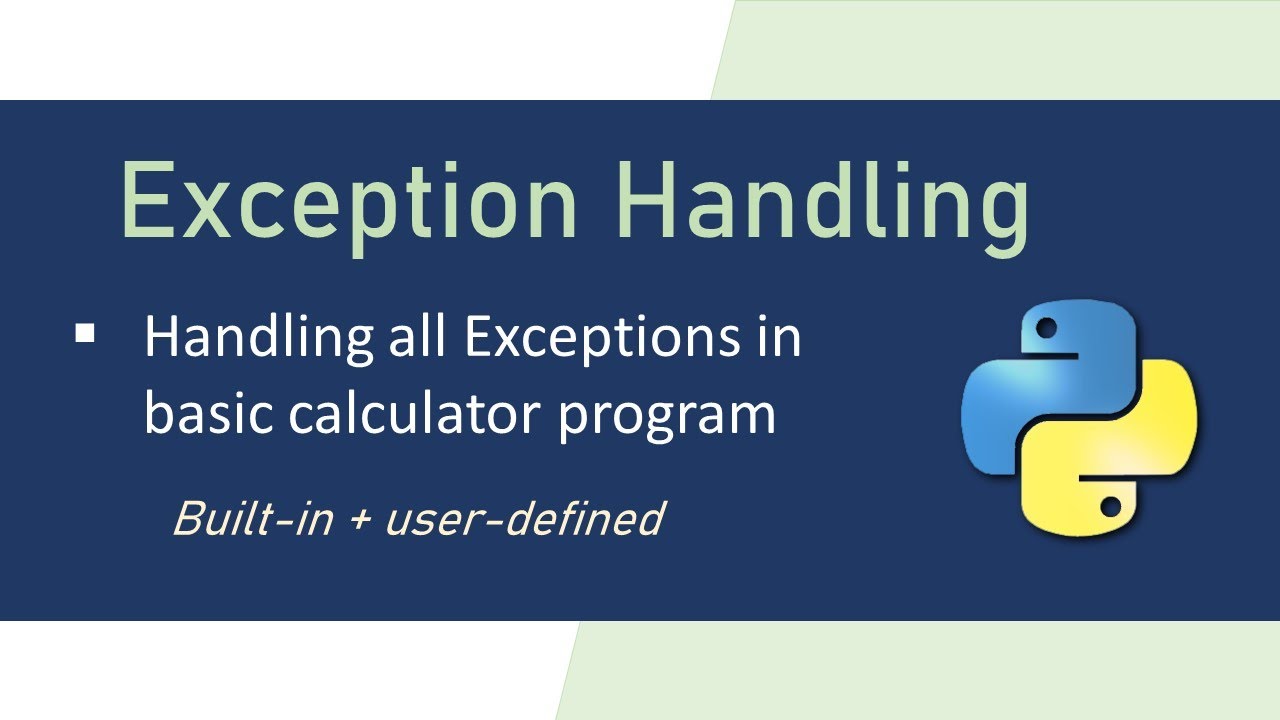 Exception Handling In Python Exercise | Advanced Python Tutorial - YouTube