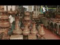 శిల్పారామం లో చెక్క ఫ్లవర్ వాజులు wooden flower vases in shilparam