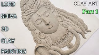 How to Make Lord Shiva Clay Mural Painting on Canvas Part 1