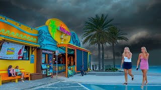 Clearwater Beach Florida, Sunset 4K Walking Tour Live Cam