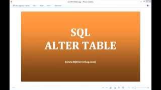 31 - SQL ALTER TABLE Statement - Learn SQL from www.SQLServerLog.com [HD]