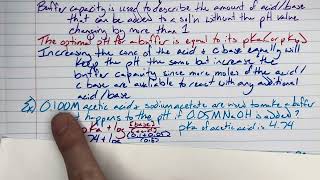 AP Chemistry Unit 8.10 Buffer Capacity Lecture