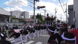 2015堺市だんじり祭り　鳳・八田荘交流会、宵宮　家原寺町④やりまわし（平成27年10月2日）