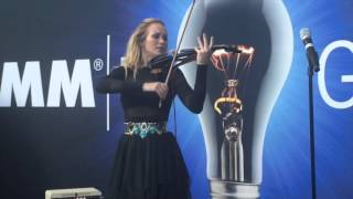 Caroline Campbell demonstrates the Yamaha Electric Violin