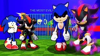 SONIC AND SHADOW VS SONIC.EXE AND EVIL SHADOW IN ROBLOX