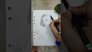 💗Oddly #Satisfying girl with a cup☕💓| beautiful girl drawing| #Shorts #art #draw #drawing #art