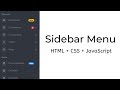 How to easily create sidebar menu using HTML CSS & JavaScript.