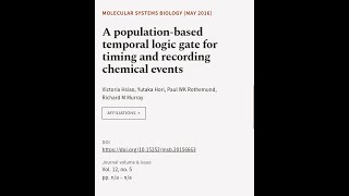 A population‐based temporal logic gate for timing and recording chemical events | RTCL.TV