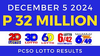 Lotto Result Today 9pm December 5 2024 PCSO