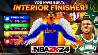 NEW "INTERIOR FINISHER" BUILD IS THE BEST BUILD IN NBA 2K24! *NEW* BEST GAME BREAKING BUILD NBA 2K24
