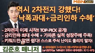 [MBN골드 김준호매니저] 역시 2차전지 강했다!  ‘낙폭과대+금리인하 수혜‘ [24.09.24]