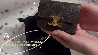 รีวิว CELINE COMPACT WALLET WITH COIN TRIOMPHE ควรตำมั้ย? | warm milk