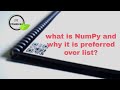 Part 1- Why NumPy is preferred over list data type in python?