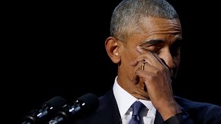 Obama tears up while addressing Michelle in farewell speech