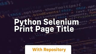 python selenium print page title
