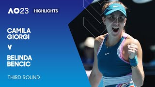 Camila Giorgi v Belinda Bencic Highlights | Australian Open 2023 Third Round