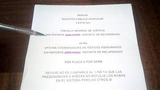 ESTATUS DEL REPUVE  2019, SIN REPORTE, CON ROBO, RECUPERADO