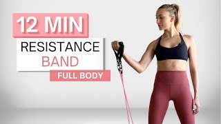 12 min FULL BODY RESISTANCE BAND WORKOUT | Total Body Routine