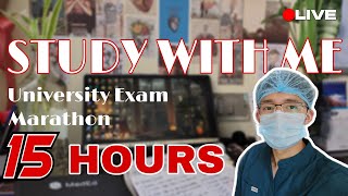 Day 20/25 🌄 | STUDY WITH ME live 15 HOURS | Pomodoro 50/10 📖 | MBBS student👨‍⚕️