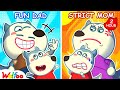 Wolfoo Only Wants to Play with Daddy! | Fun Dad vs Strict Mom | Wolfoo Family